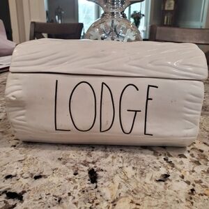 Rae Dunn White Lodge Candle Holder